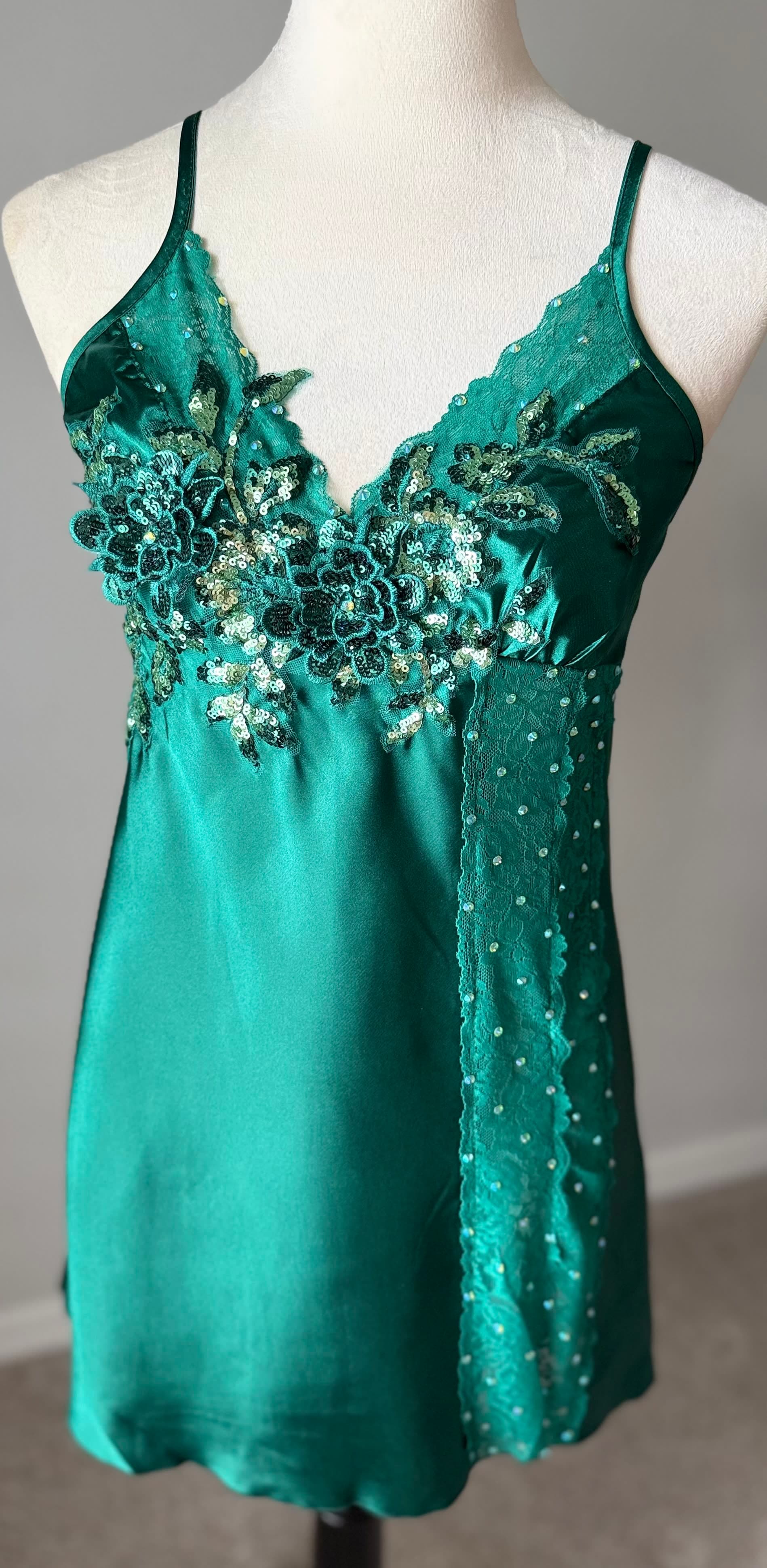 Dark Green Slip Dress