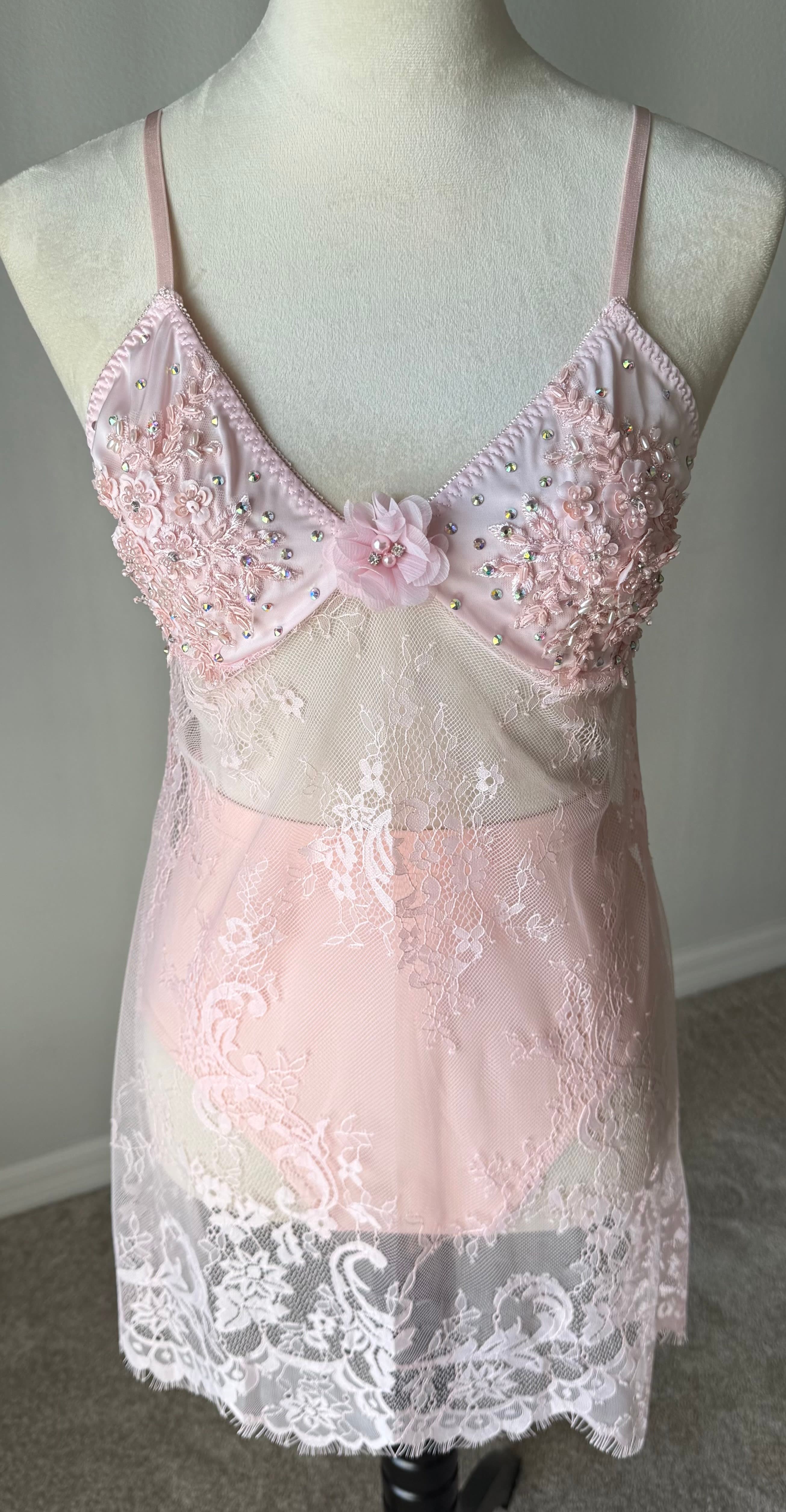 Light Pink Lace Slip Dress