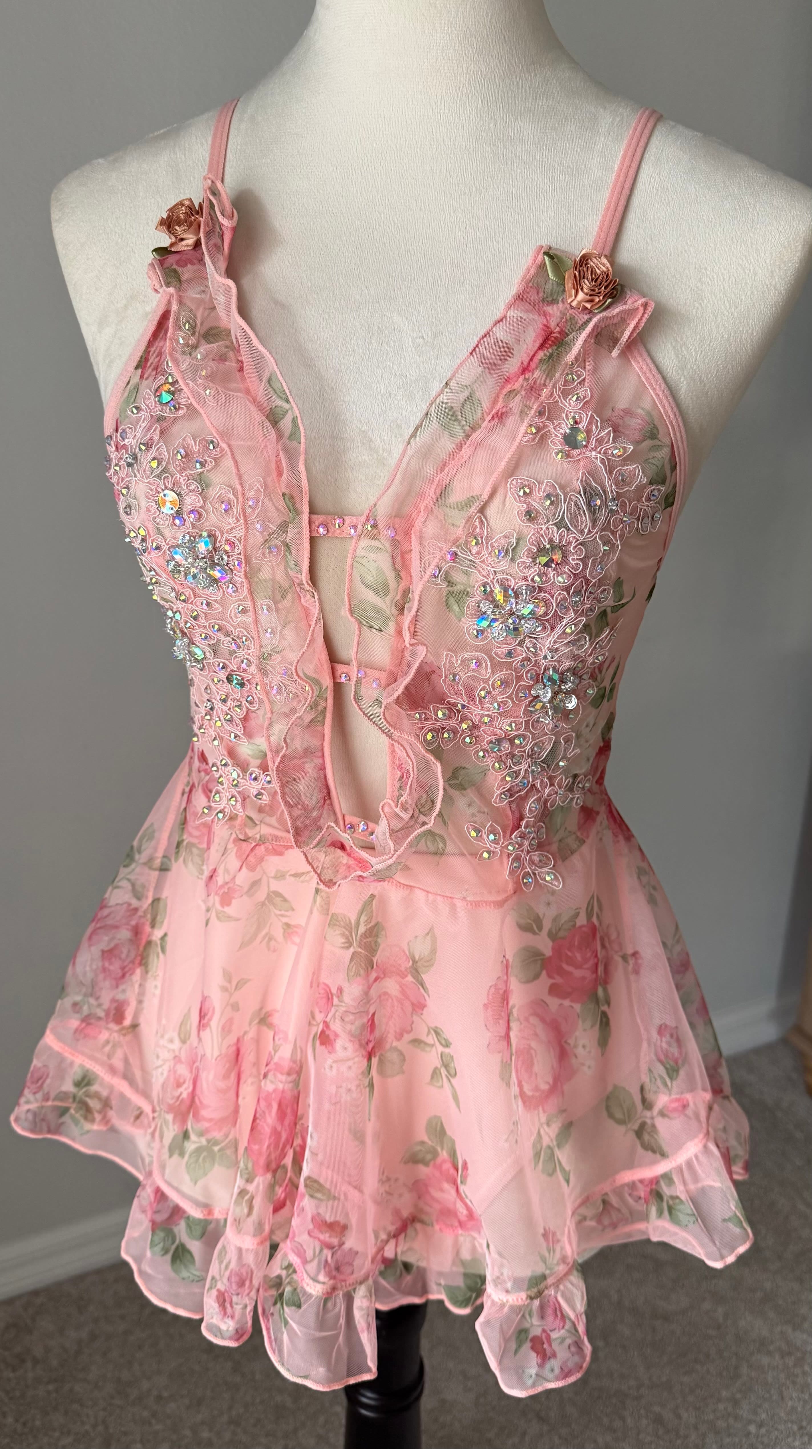 Pink Floral Slip Dress