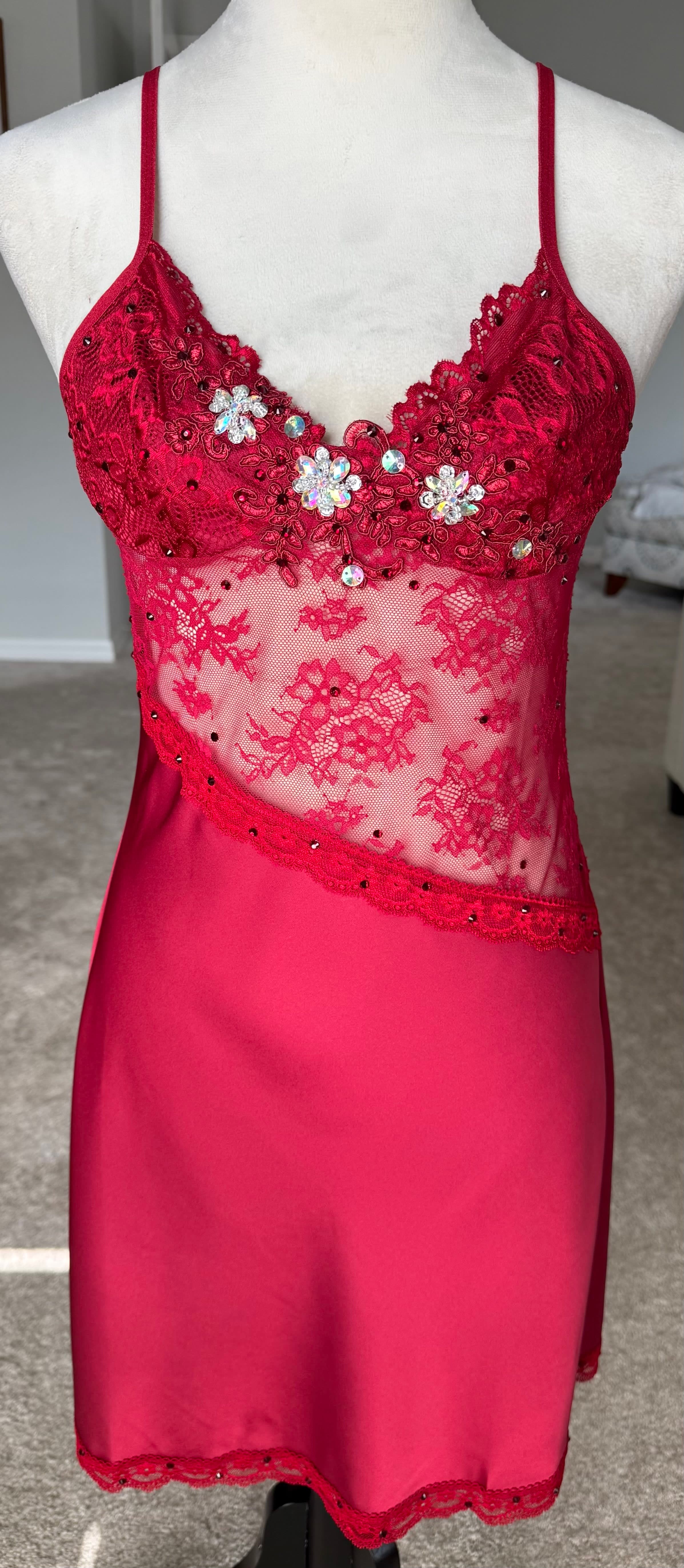 Dark Red Slip Dress