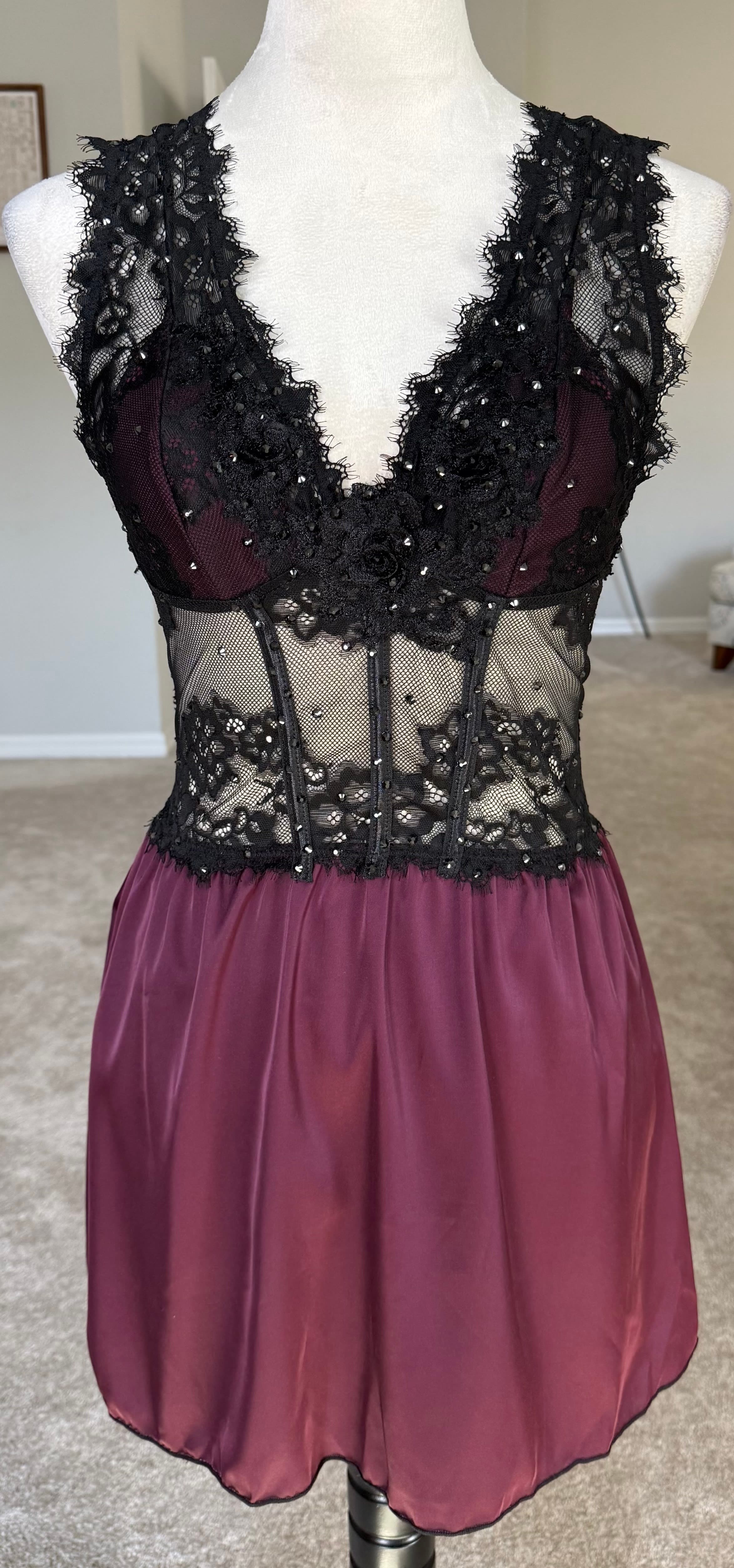 Purple & Black Slip Dress