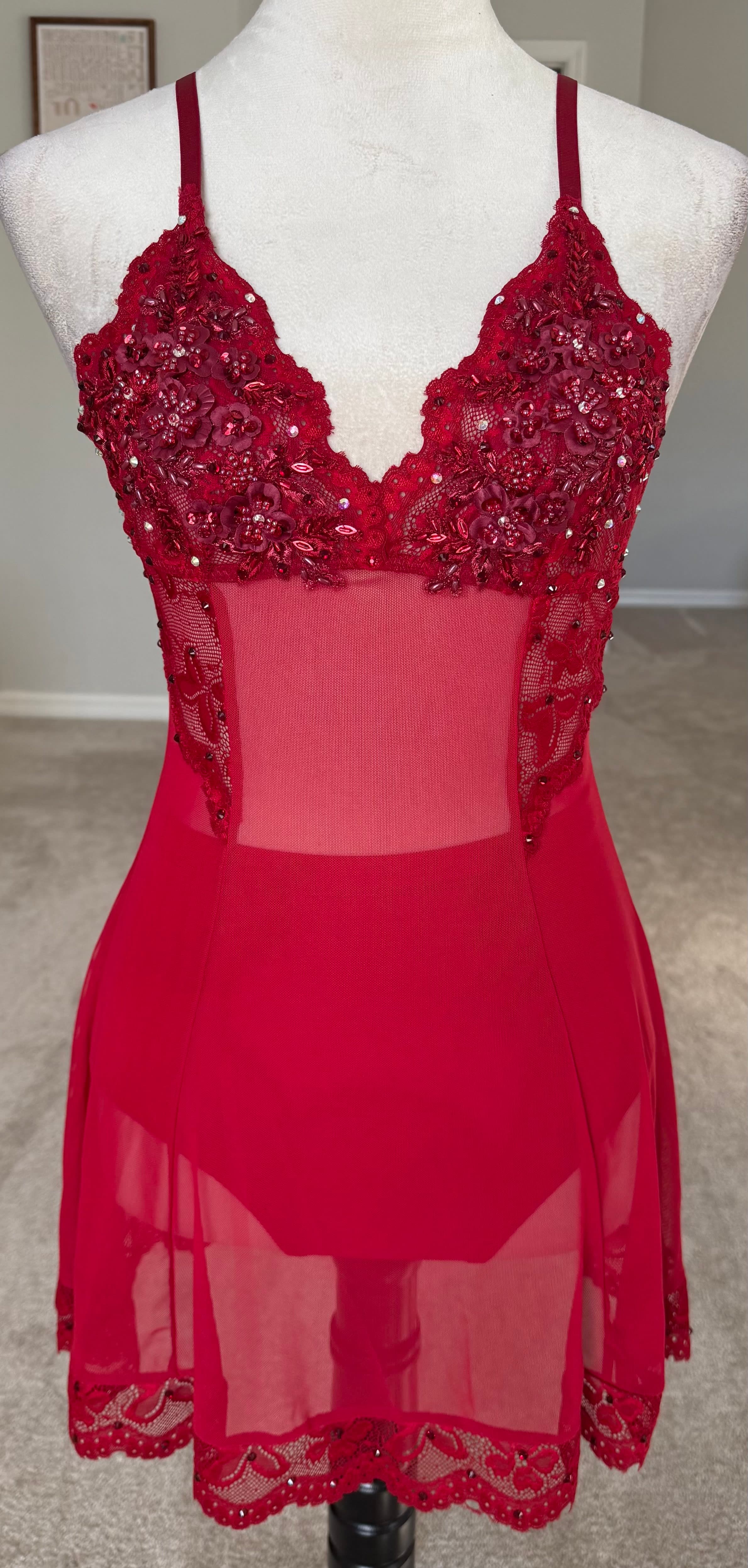 Dark Red Slip Dress