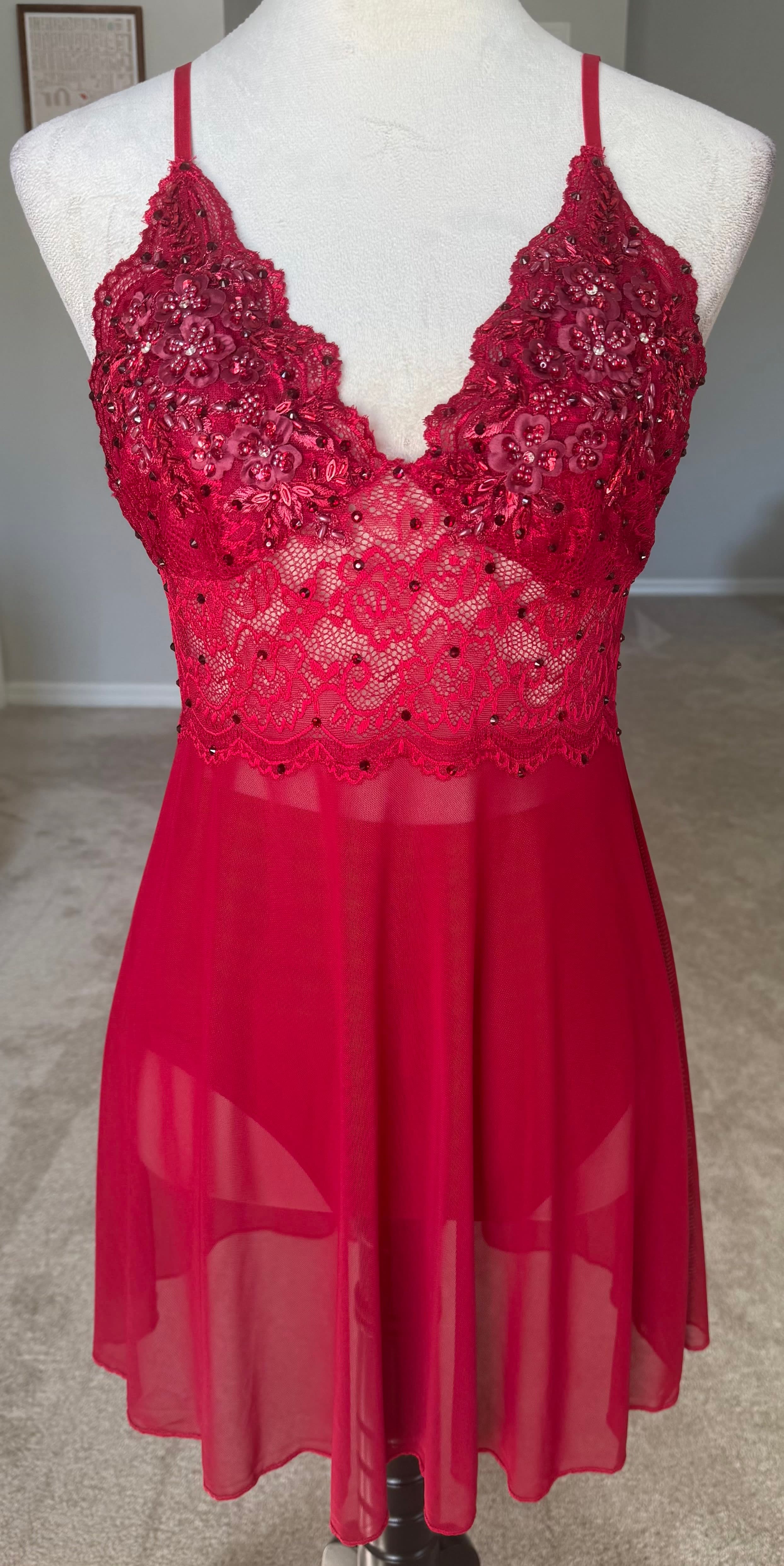 Dark Red Slip Dress