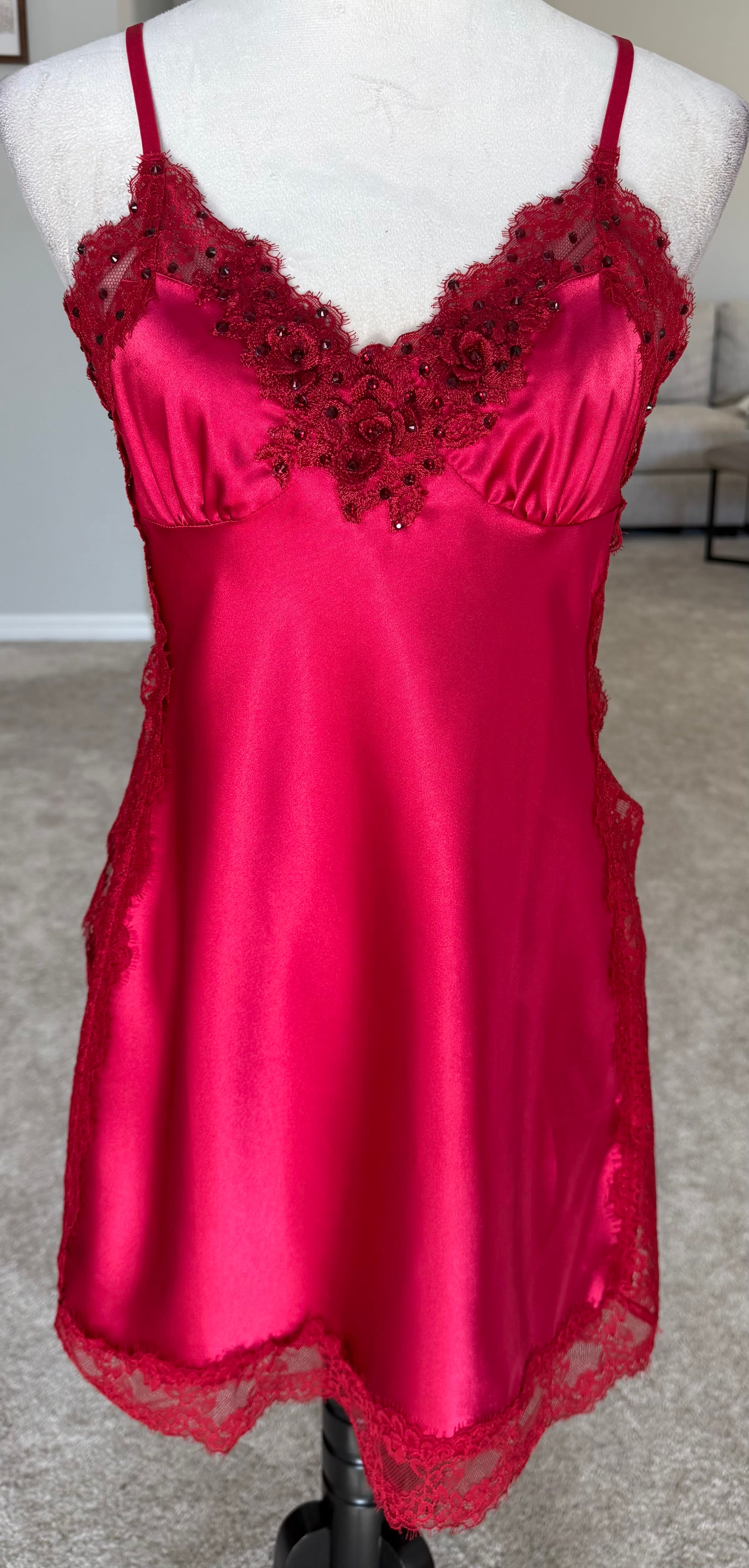 Dark Red Slip Dress