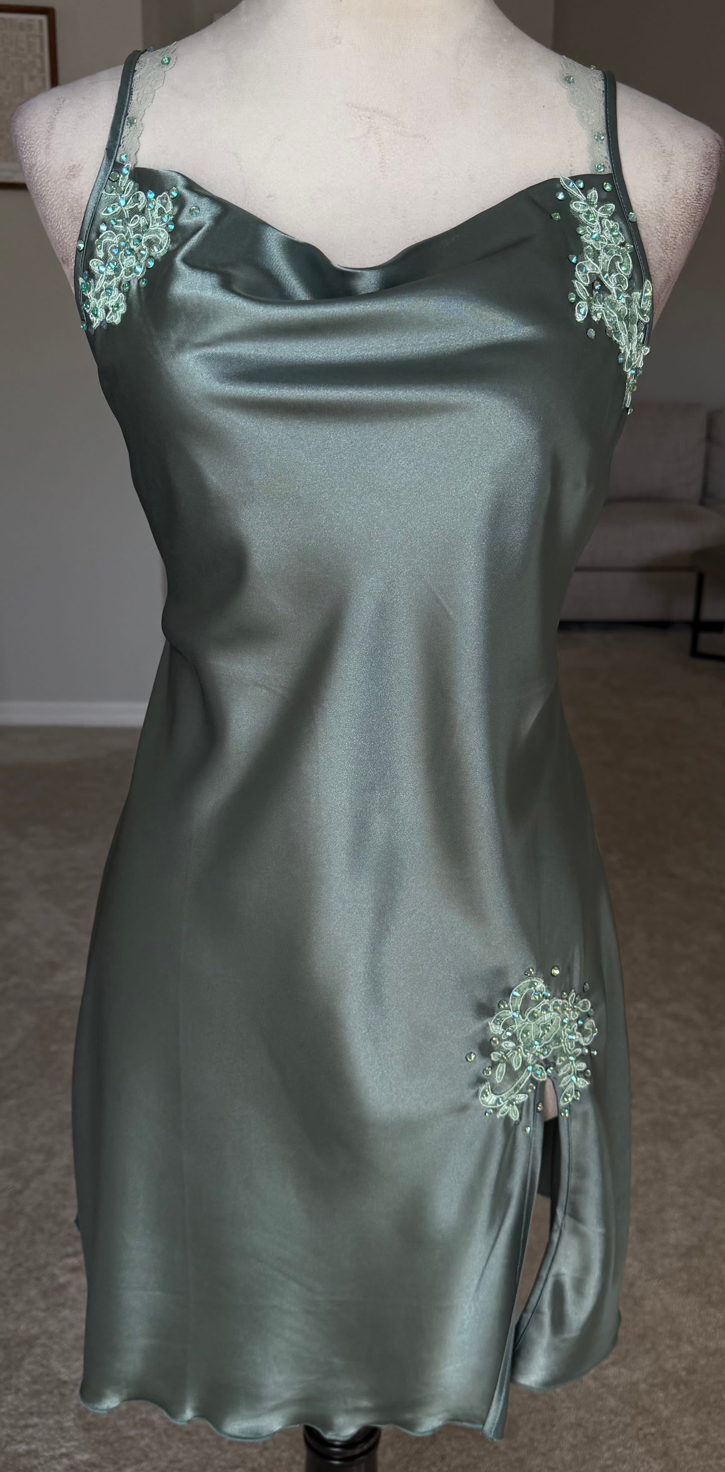 Sage Green Cowl Neck Slip Dress
