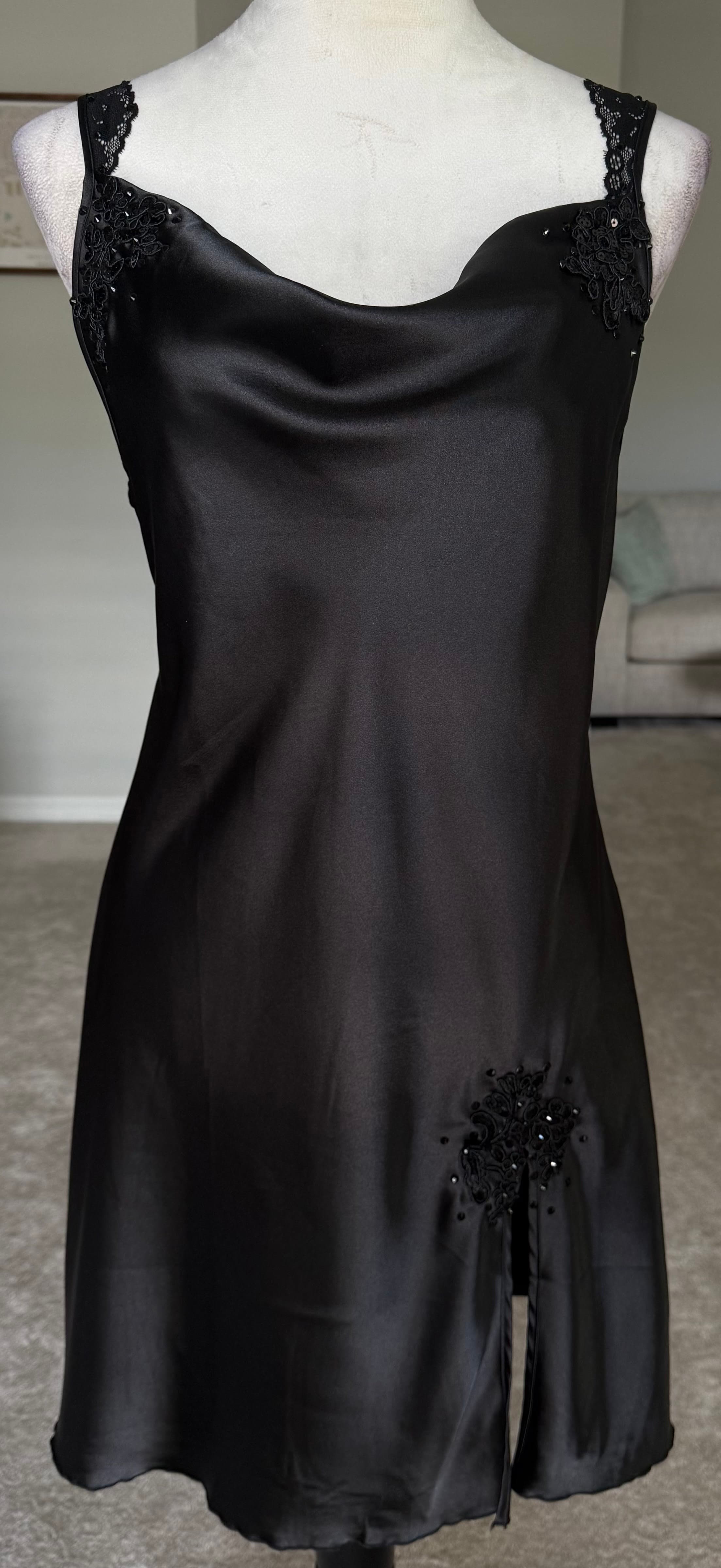Black Cowl Neck Slip Dress