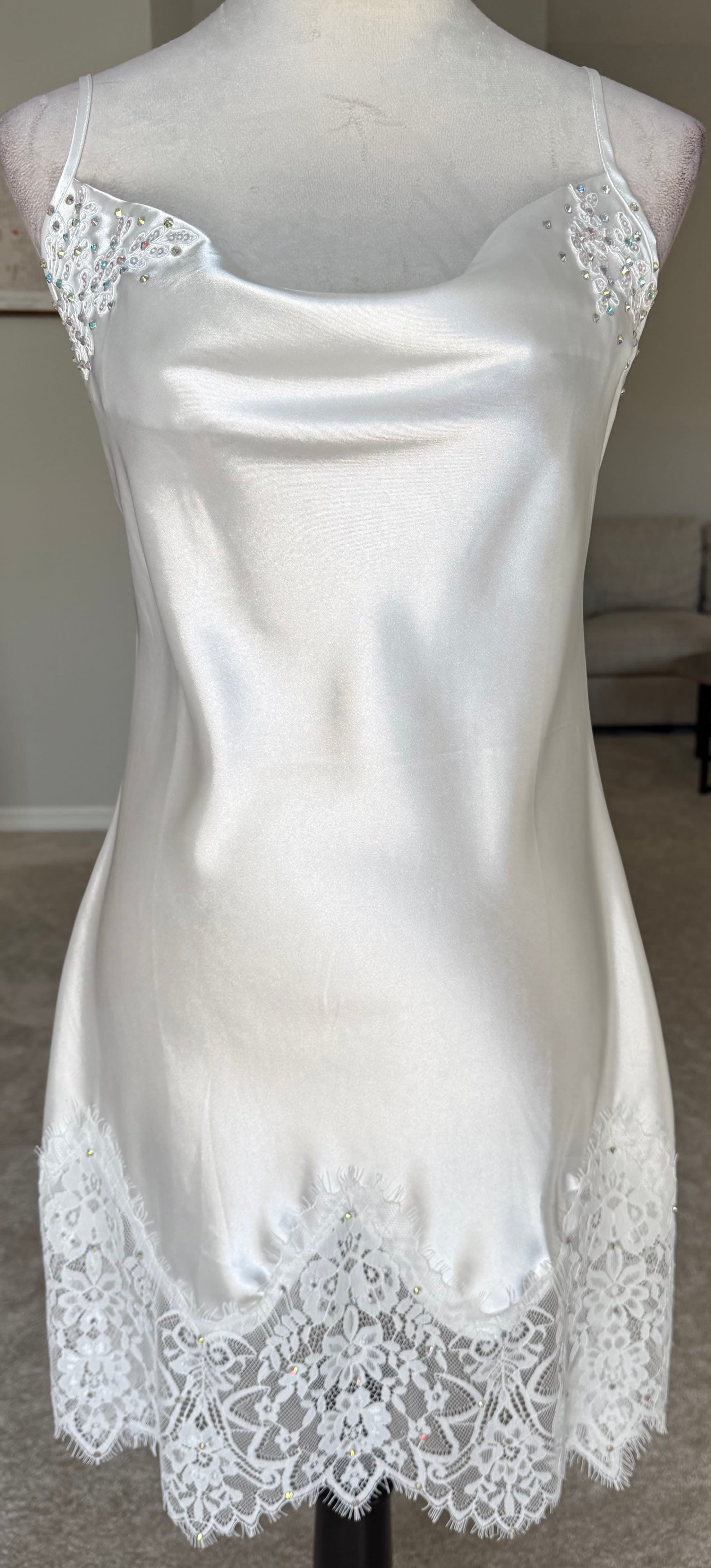 White Cowl Neck Slip Dress