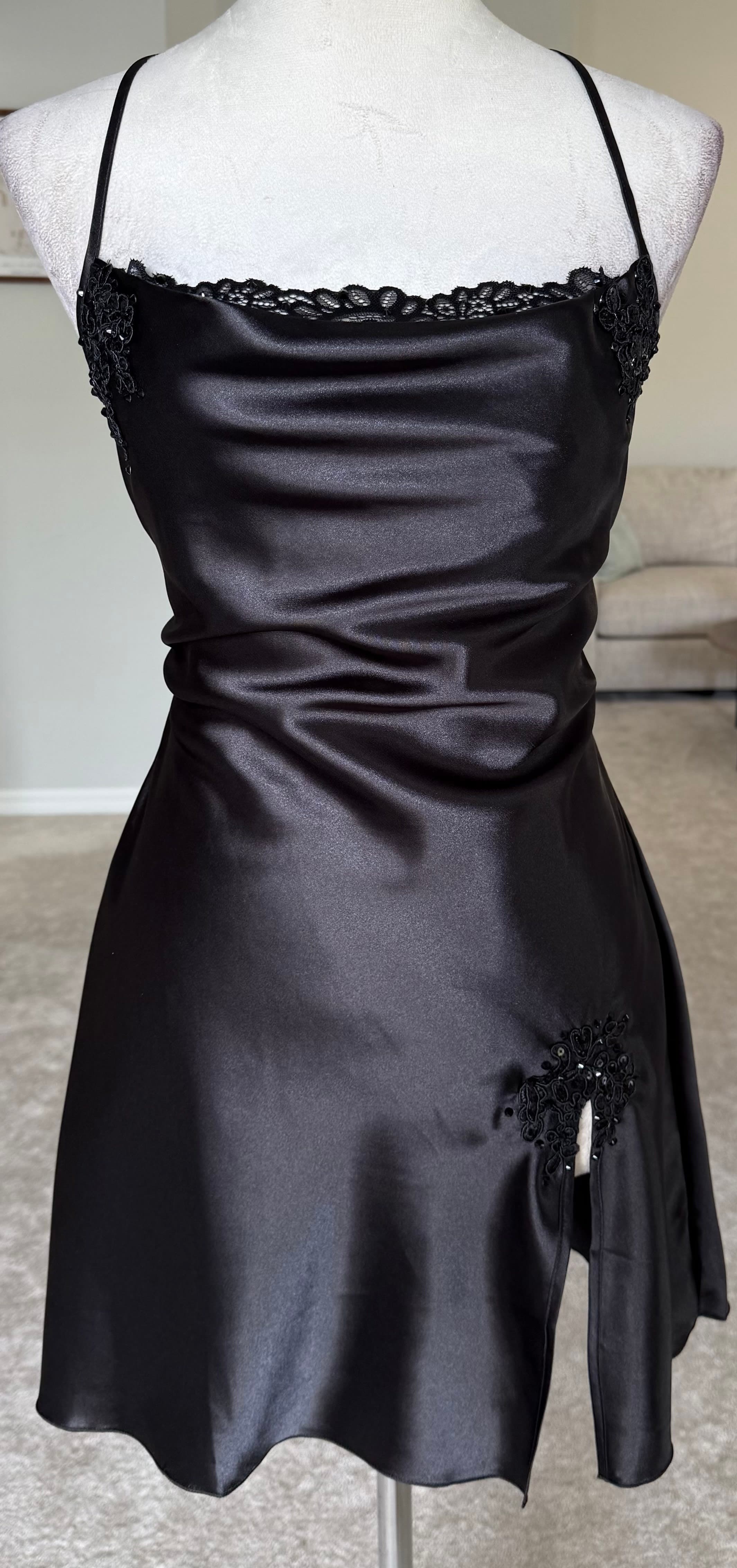 Black Cowl Neck Slip Dress