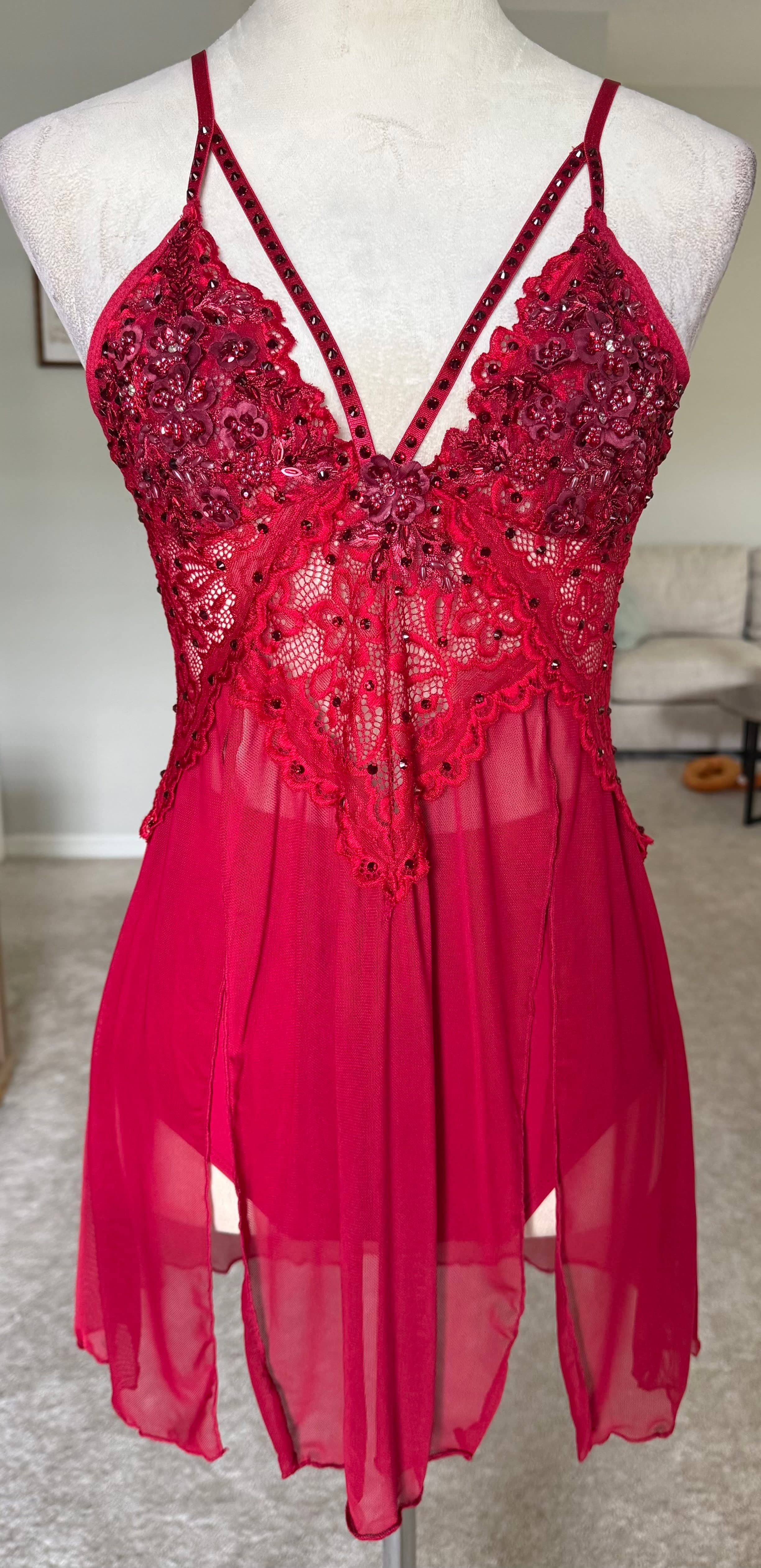 Dark Red Slip Dress
