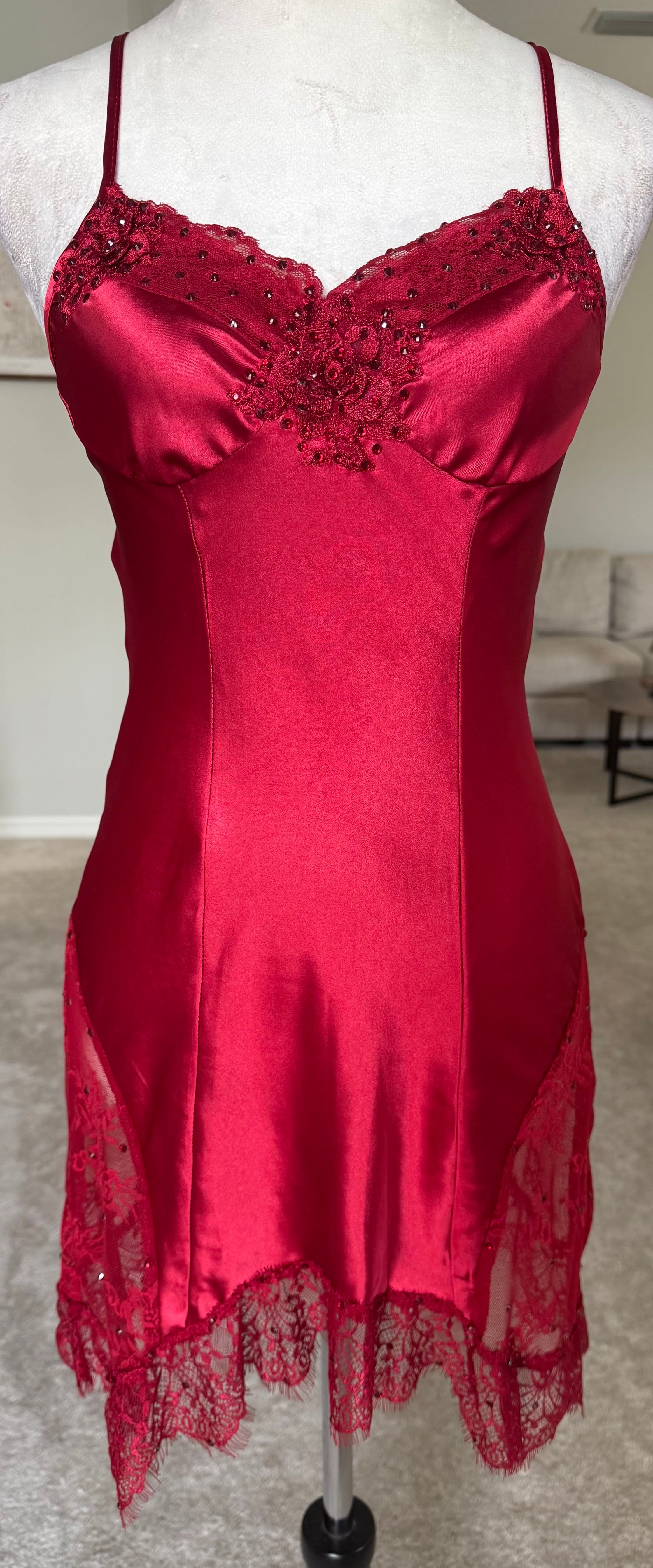 Dark Red Slip Dress