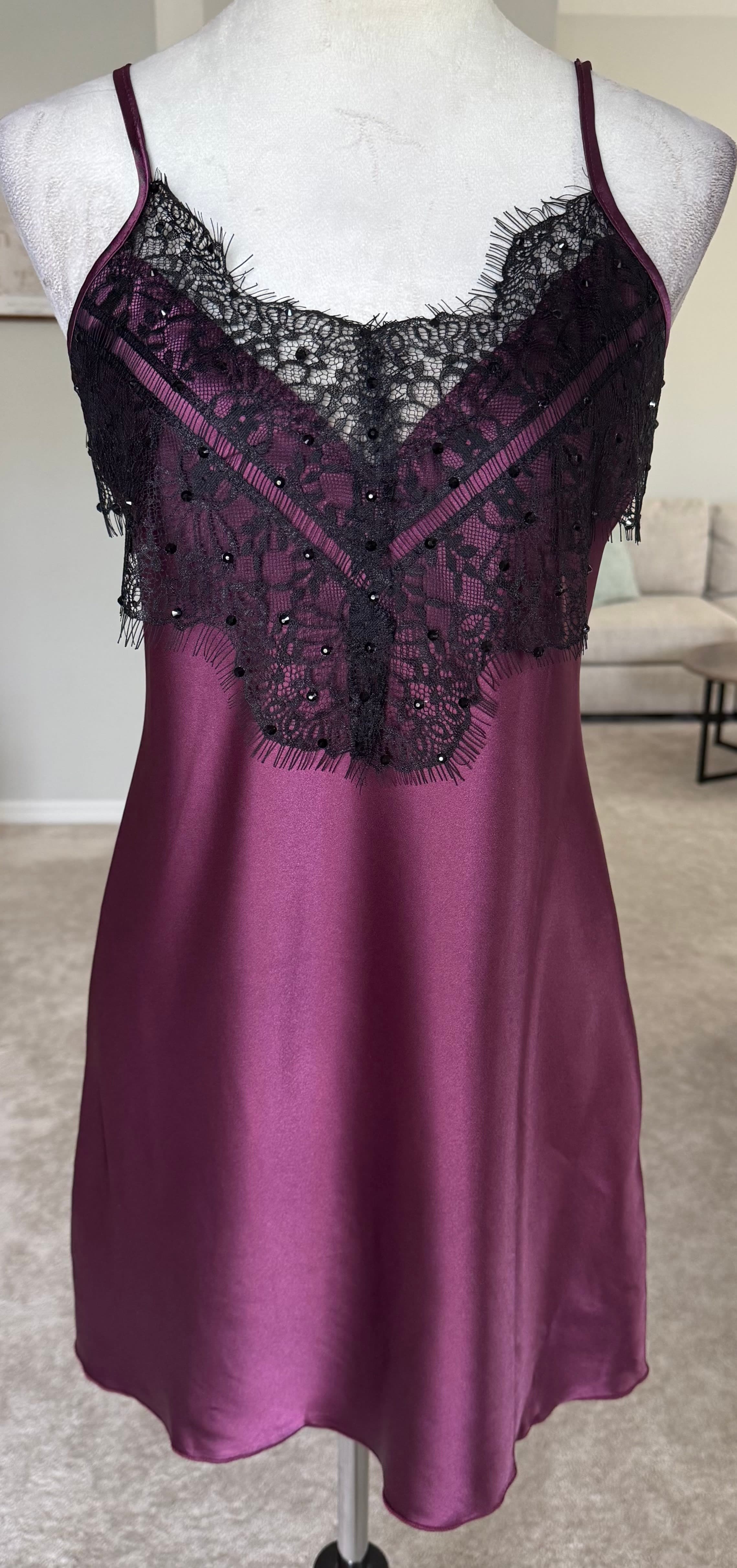 Purple & Black Slip Dress