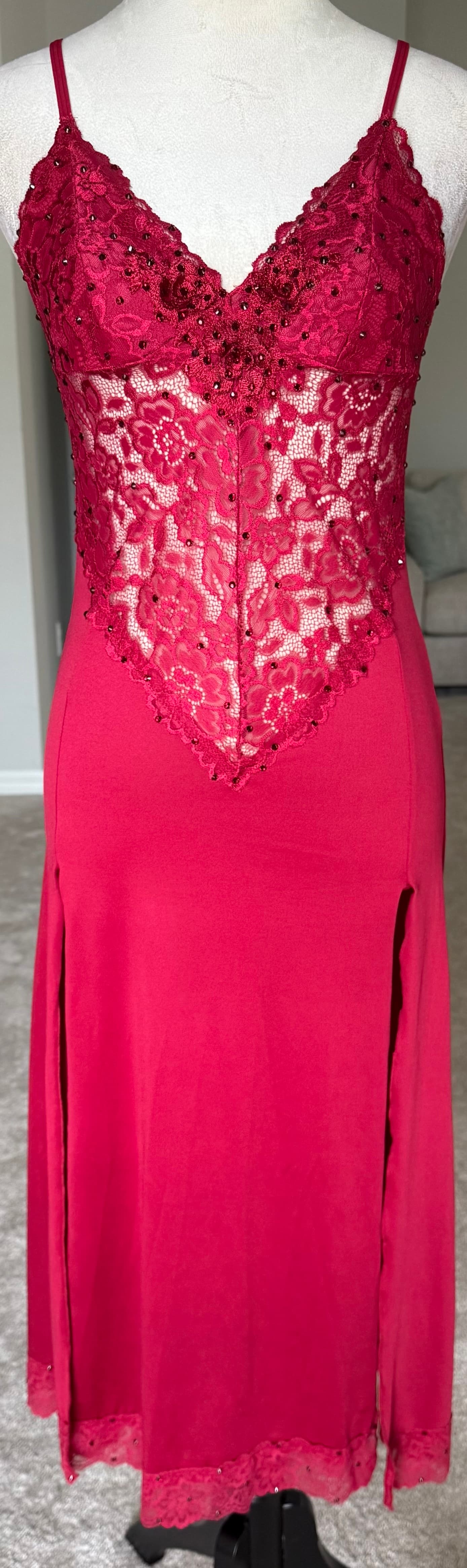 Dark Red Long Slip Dress