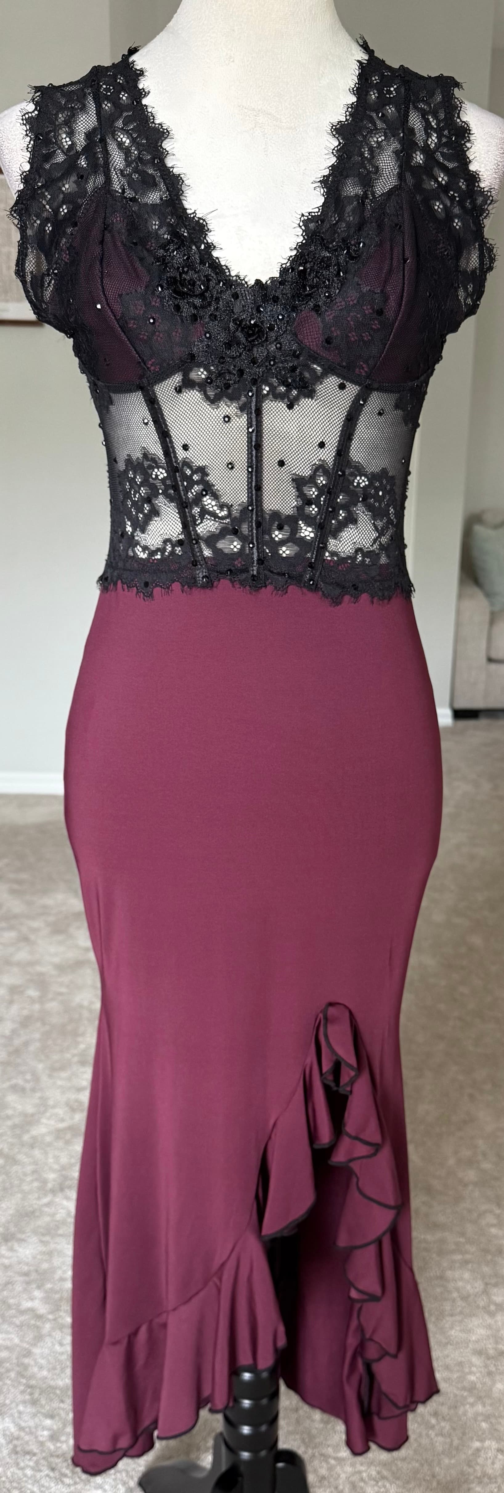 Dark Purple & Black Long Slip Dress