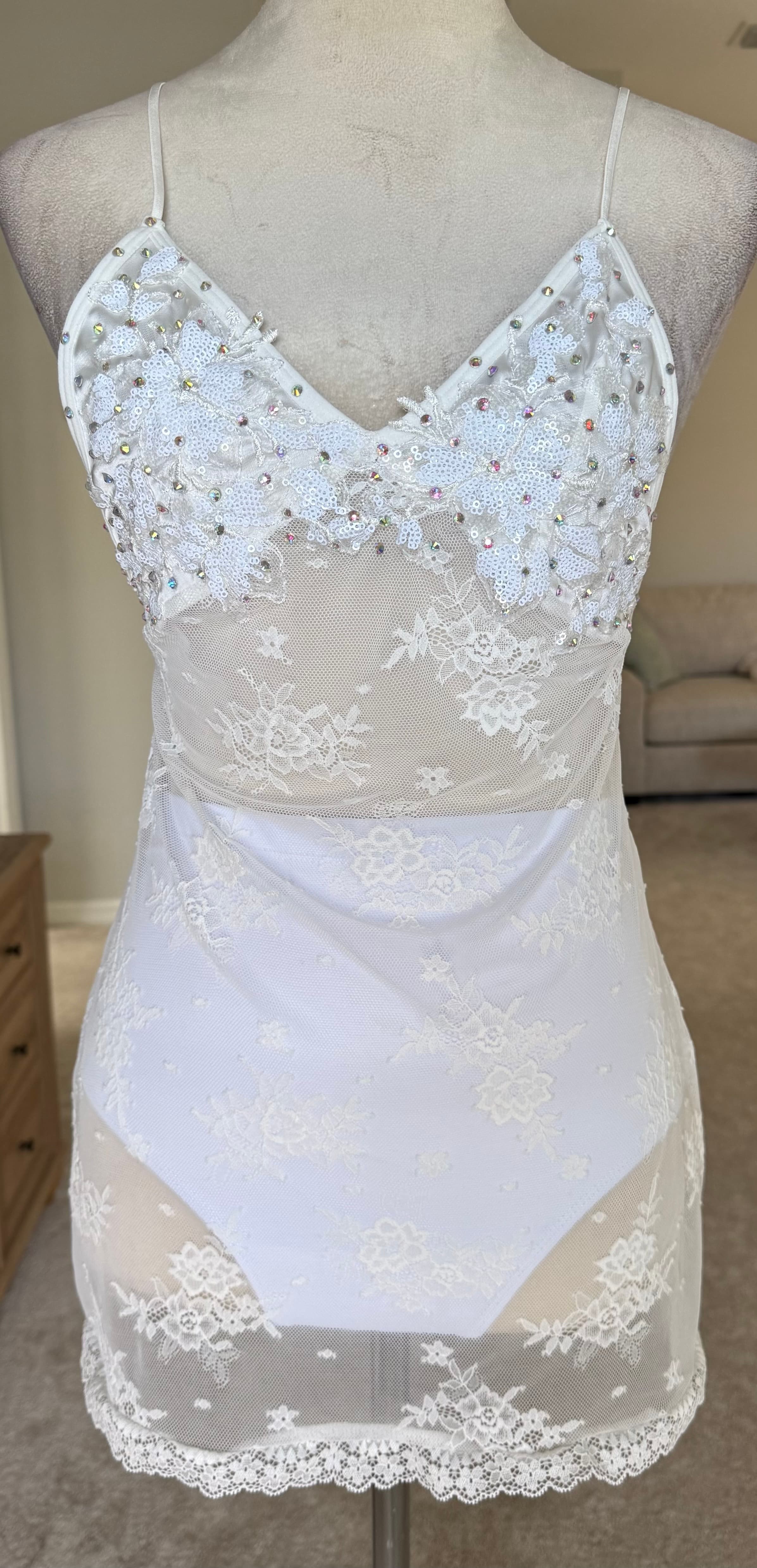 White Lace Slip Dress
