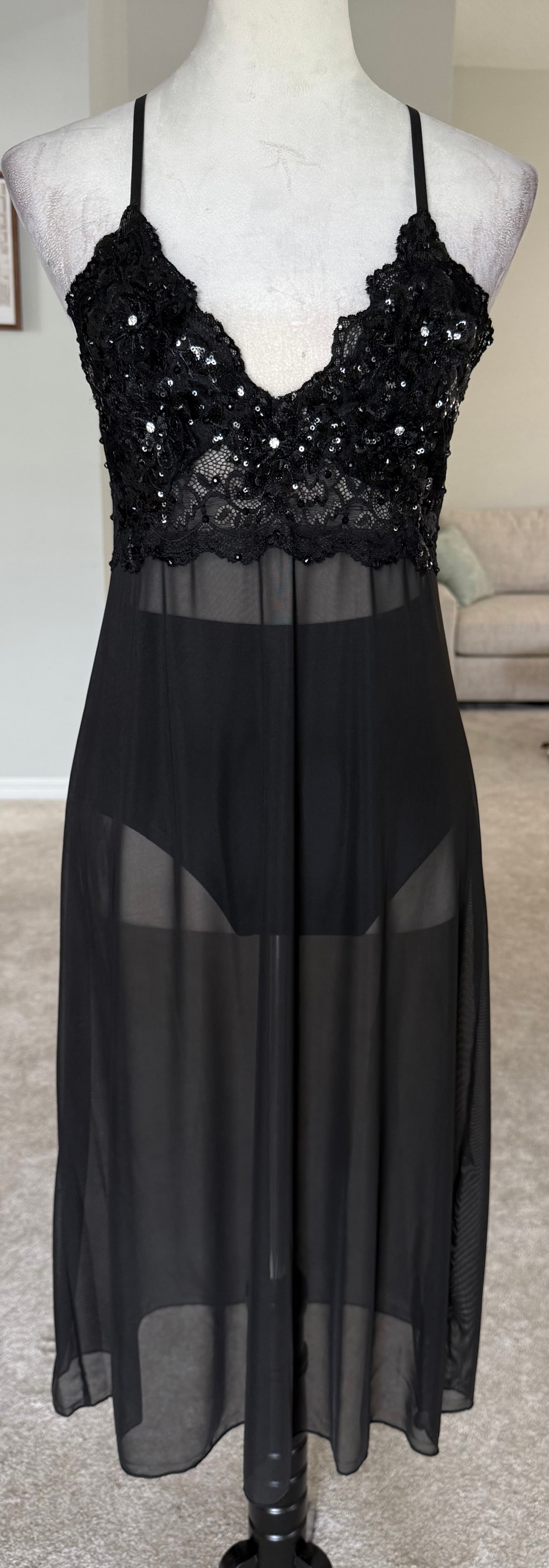 Long black Slip Dress