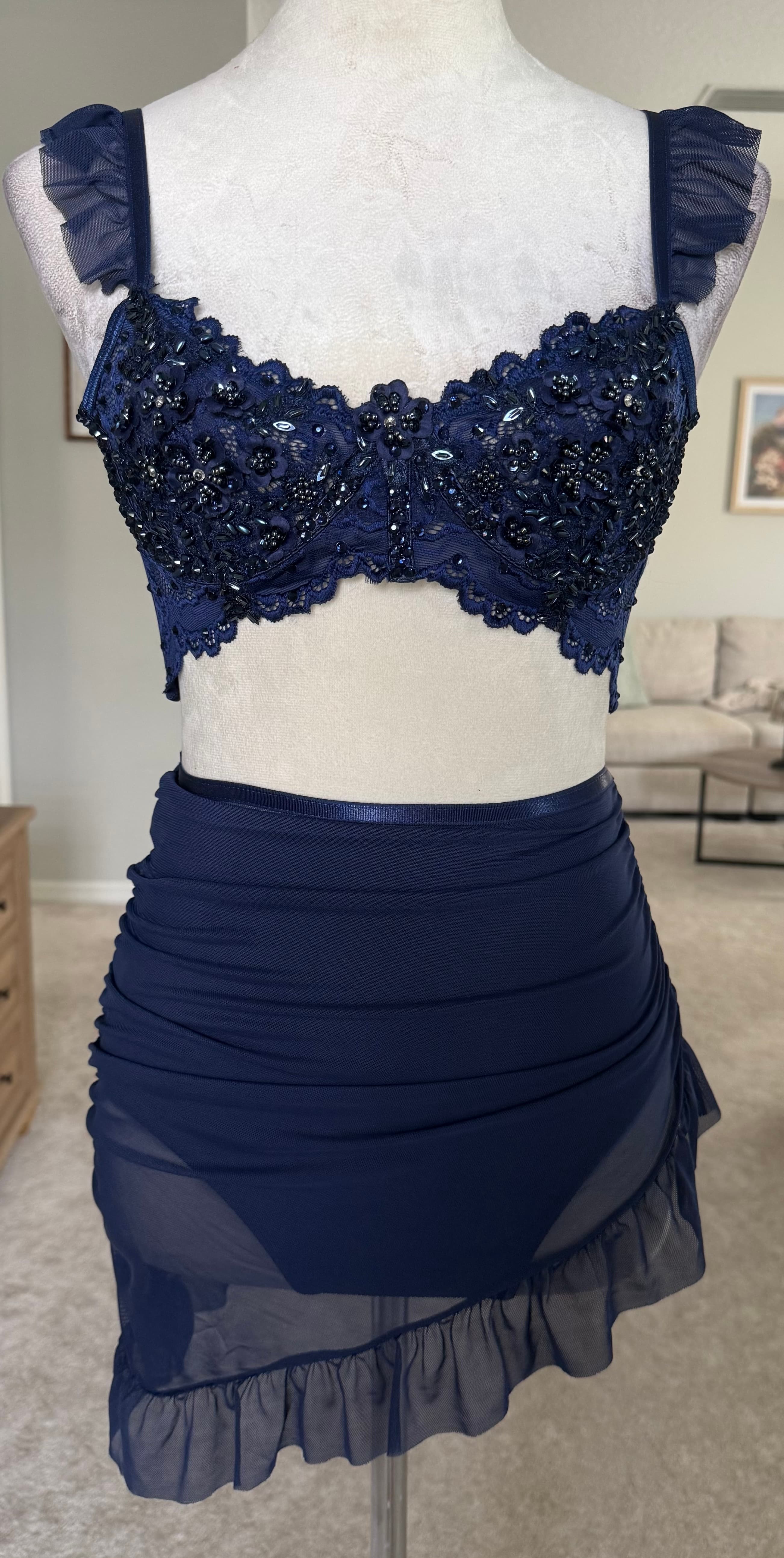 Navy Blue Two Piece Set