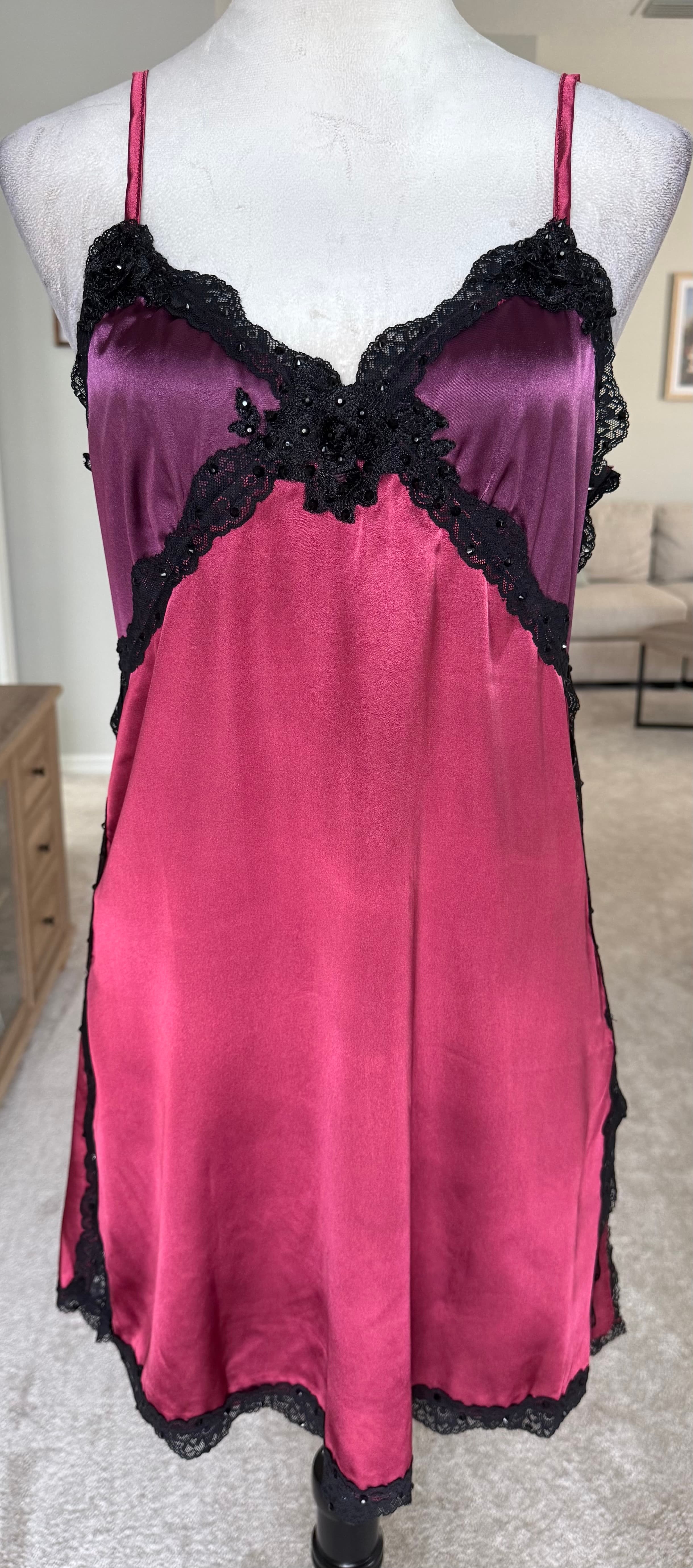 Dark Purple & Burgundy Slip Dress