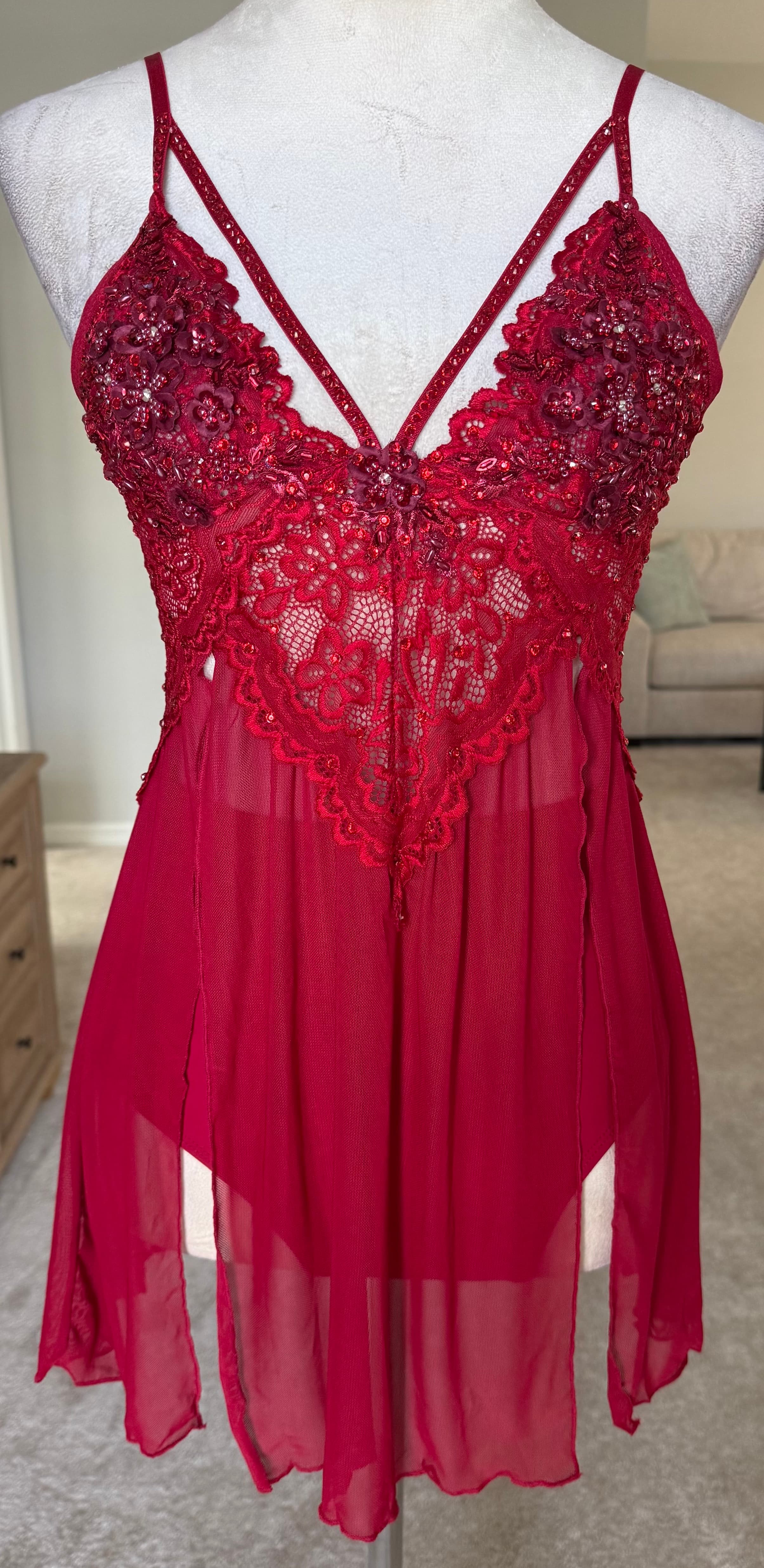 Dark Red Slip Dress