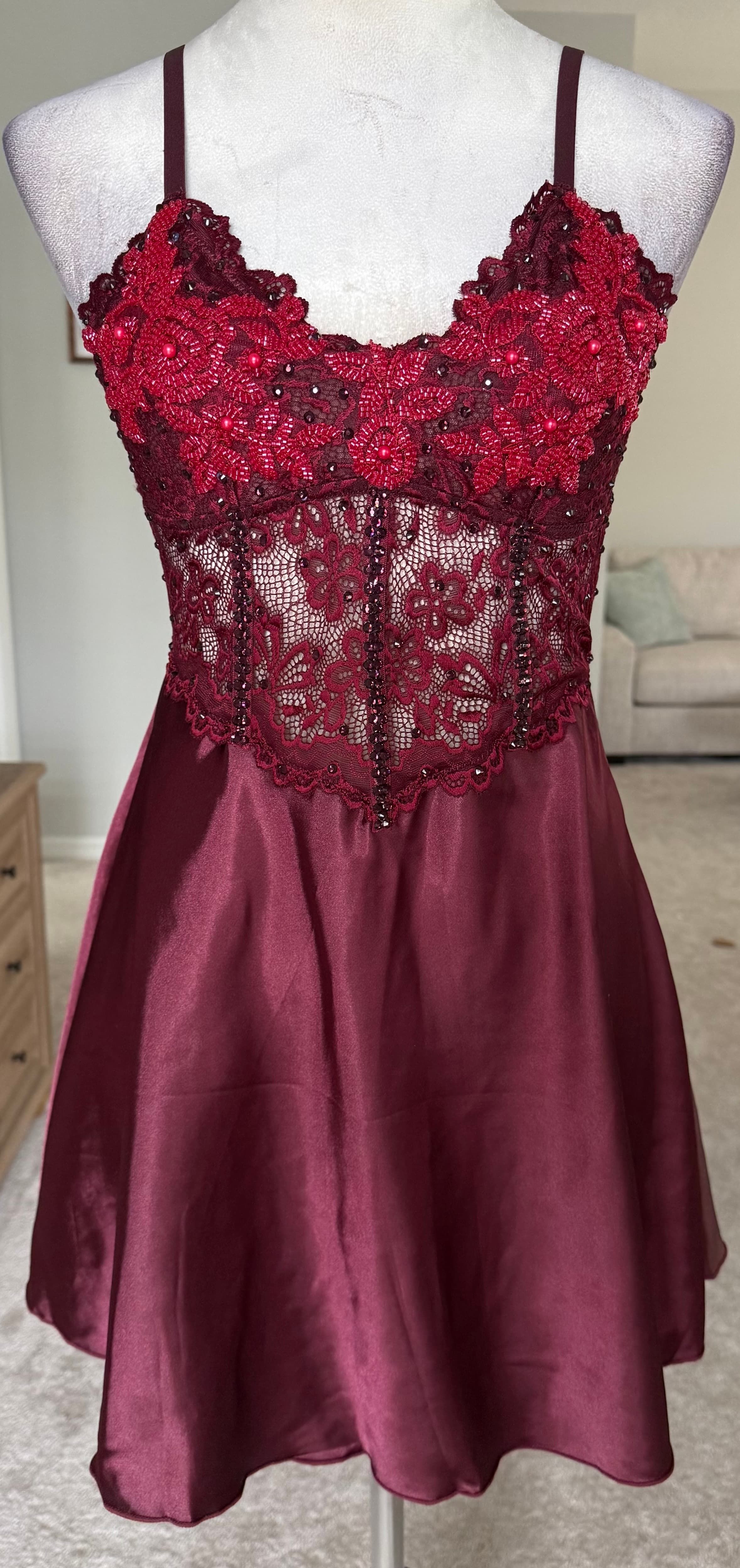 Burgundy Slip Dress