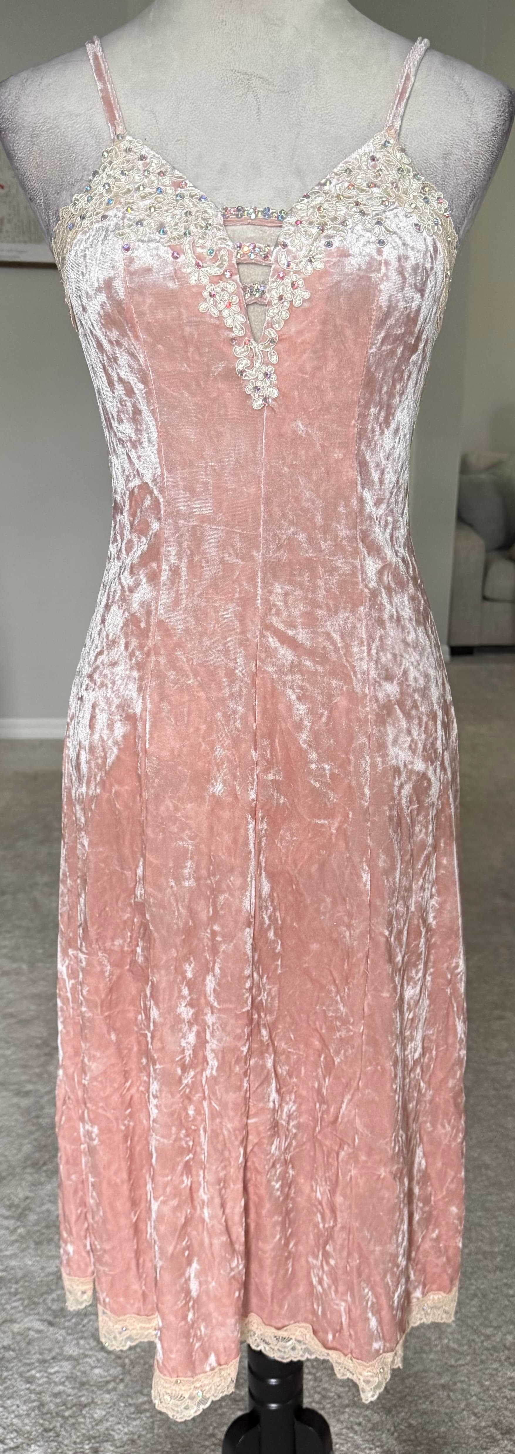 Dusty Pink Velvet Slip Dress