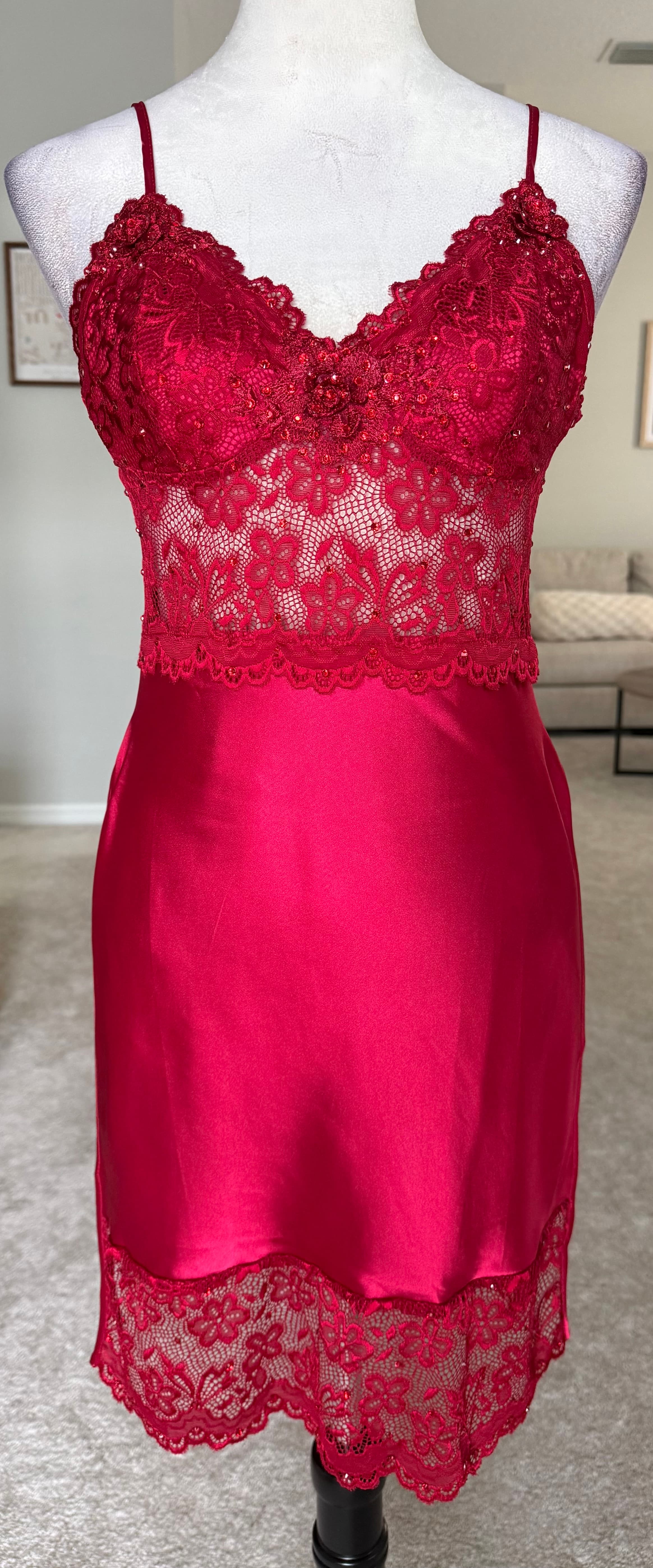 Dark Red Slip Dress