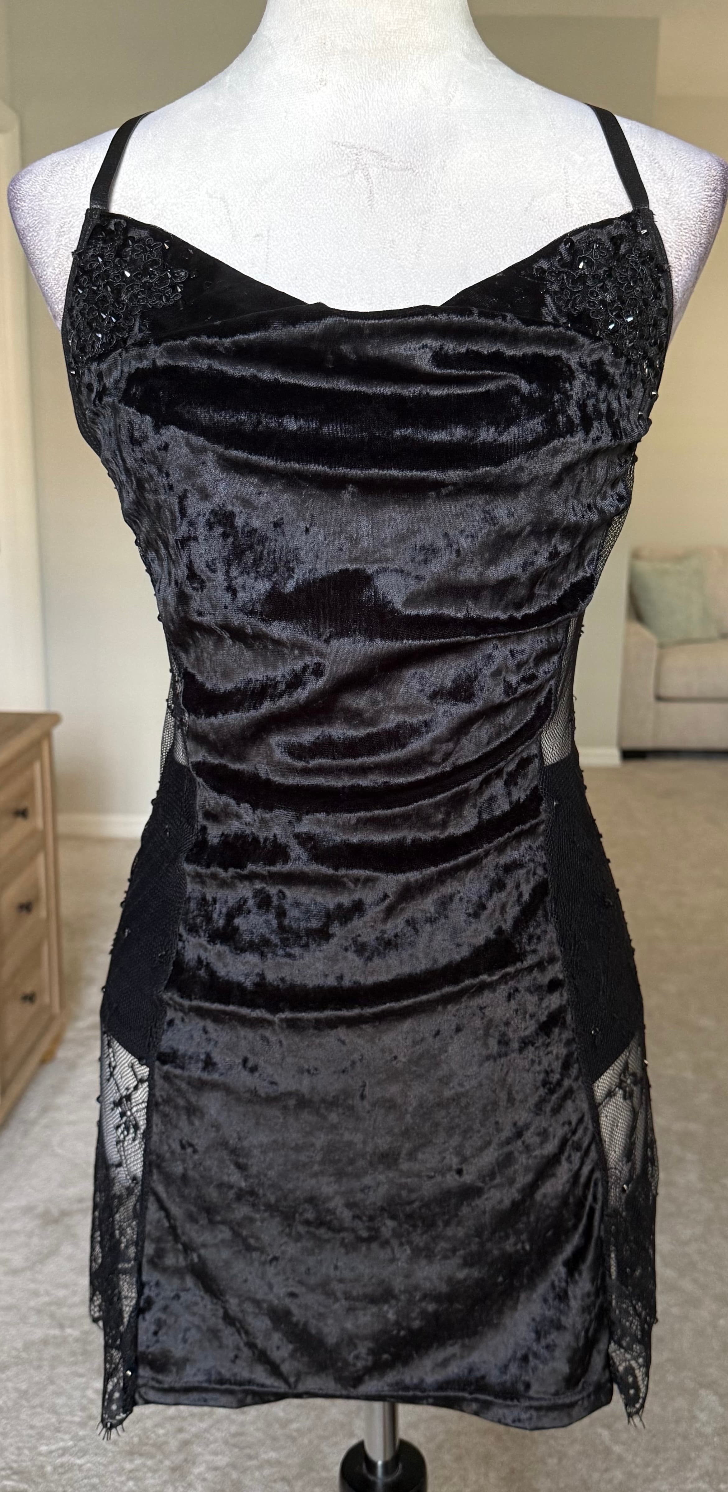 Black Velvet Slip Dress