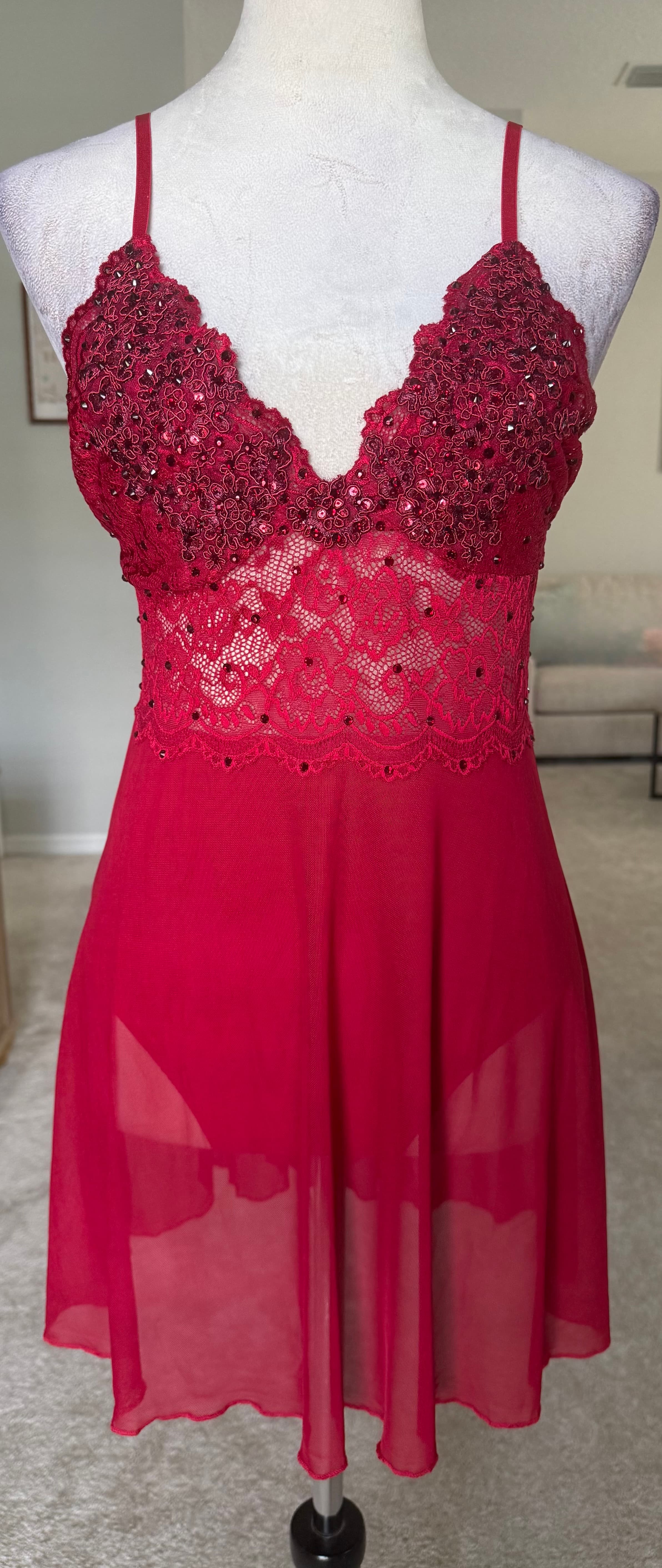 Dark Red Slip Dress