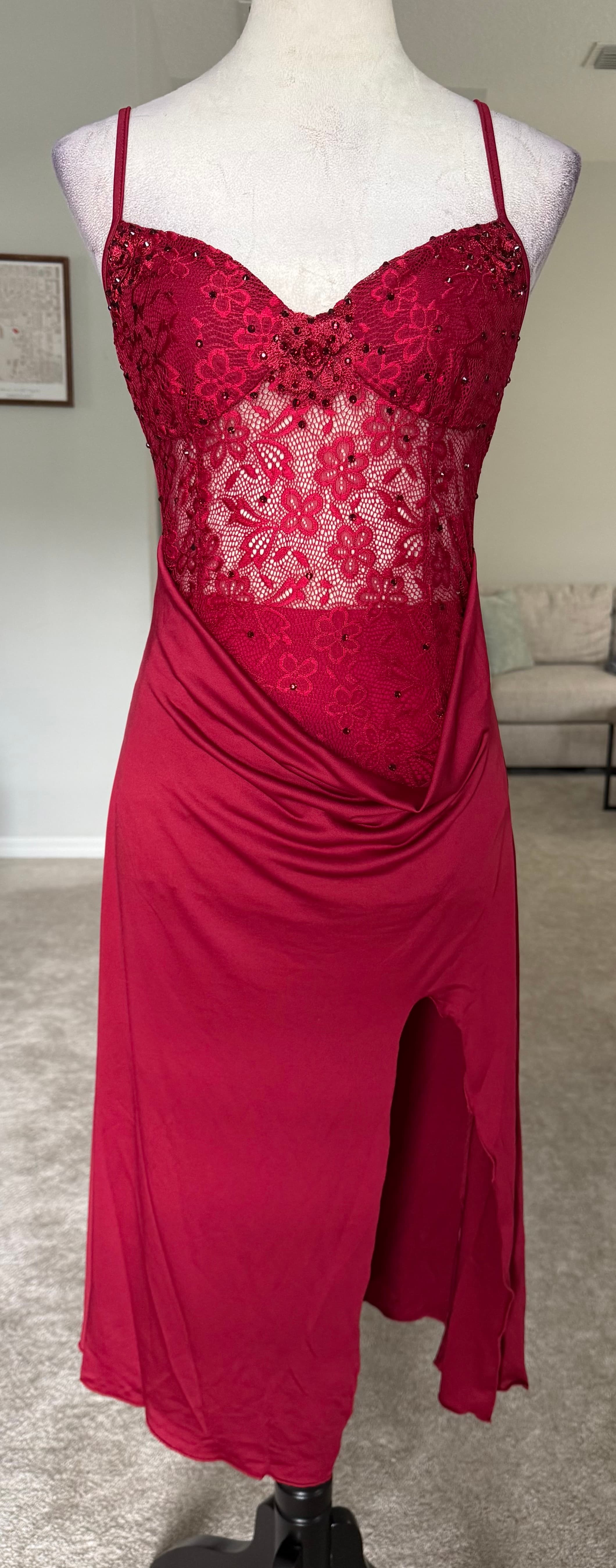 Dark Red Long Slip Dress